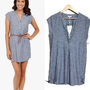 Joie Neha Chambray Dress Sailor Blue 100% Cotton Size Medium NWT